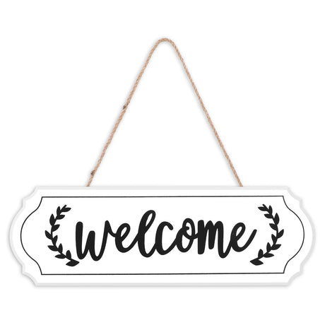 Wooden Welcome Sign for Front Door, Wall Hanging Welcome Sign, Small Door Sign for Farm House, White Welcome Front Door Sign for Coffee Shop Door Decoration Restaurant InnoHHustle