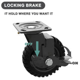 Heavy Duty Caster Wheel 6 Inch,Plate Caster Swivel 2 Pack 500lb Capacity,Solid Rubber,Cast Iron,Brake Casters for Flat Carts,Workbench,Dolly,Trolley Vandersum