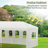 10x20 Outdoor Gazebo Wedding Party Tent Canopy Tent with 4 Removable Sidewalls,White FDW