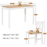 SogesHome 5-Pieces Dining Table Set, Kitchen Table and 4 Chairs for Home, Kitchen Dining Room Table Set for Home, Restaurant, Oak&White SogesHome