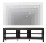 WAMPAT TV Stand for Living Room 70inch, Wooden TV Entertainment Center with 6 Storage Cubby, Modern TV Stands for Bedroom,Fits TVs up to 75 Inch.Black WAMPAT