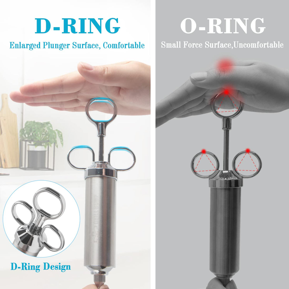 Grill Bump Meat Injector Syringe Kit for Smoker with 3 Flavor Food Injector Syringe Meat Needles, Injection Marinades Brine for Meat, Turkey; 2-oz, Including Paper and E-Book (PDF) User Manual GRILL BUMP