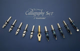 Plotube Calligraphy Pen Set – Includes Wooden Dip Pen, Antique Brass Holder, 11 Nibs, 7 Colors Ink Bottles and Beginner's Manual Plotube