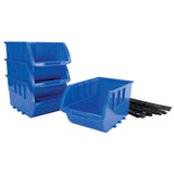 Performance Tool W5196 Large Stackable Storage Trays - Adjustable for Vertical or Horizontal Position, Blue, Pack of 4 Performance Tool