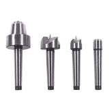 HGC 4 Pcs MT1 Steel Wood Lathe Live Center Drive Spur Cup Arbor with Wood Case HGC