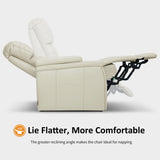 MCombo Triple Motors Power Recliner Chair with Power Headrest & Lumbar Support for Living Room, Home Theater Seating with Armrest Storage, Tray Table and Dual Charging Ports HTS708 (Beige) MCombo