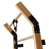 Swedish Ladder Wood Stall Bar Suspension Trainer – Physical Therapy & Gymnastics Ladder w/ 11 Strategic Rods and Training Strap. Solid Pine. Victory Martial Arts