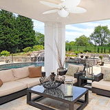 Honeywell Ceiling Fans Inland Breeze, 52 Inch Tropical Indoor Outdoor Ceiling Fan with Light, Pull Chain, Three Mount Options, Weather Resistant Blades - 50511-01 (White) Honeywell Ceiling Fans