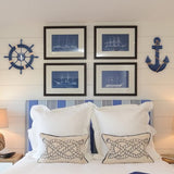 MDLUU Wooden Ship Wheel, Ship Rudder Decor, Helm Wheel Wall Hanging Ornament (11"(navy blue)) MDLUU