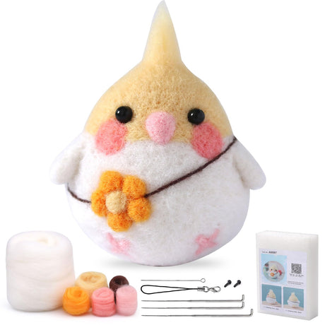 SOCNITC Needle Felting Kit for Beginners, Animal Doll Making Supplies with Tools, Soft Wool Roving, Foam Mat, Instructions, Accessories for Adults SOCNITC