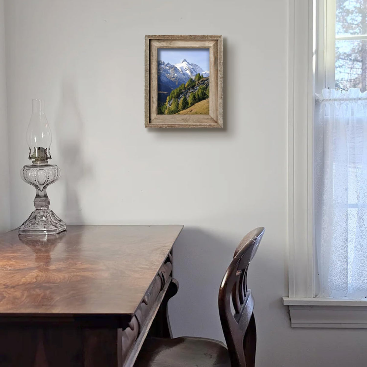 NWDCLF Rustic 8x10 Picture Frame, Reclaimed Barnwood Photo Frame with Real Glass, Distressed Natural Wood Frame for Wall and Tabletop Display, Farmhouse Country Home Office Cabin Décor NWDCLF