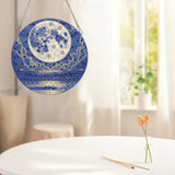 hospitian DIY Hanging Diamond Art Pendant Painting Kit Landscape,Lake Moon Diamond Painting Kits for Adults,Special Crystal Gem Craft Painting Kit Ornament 9.4x9.4inch hospitian
