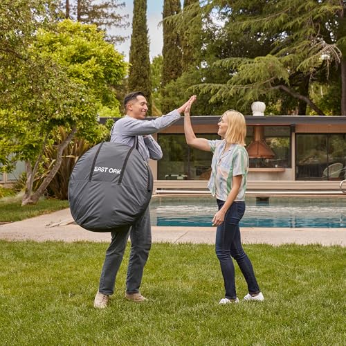 East Oak Screen House Tent Pop-Up, Portable Screen Room Canopy Instant Screen Tent 12 x 12 FT with Carry Bag for Patio, Backyard, Deck & Outdoor Activities, Beige EAST OAK