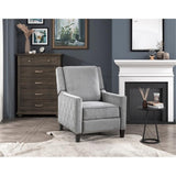 Lexicon Banks Fabric Upholstered Push Back Recliner in Gray Color Lexicon