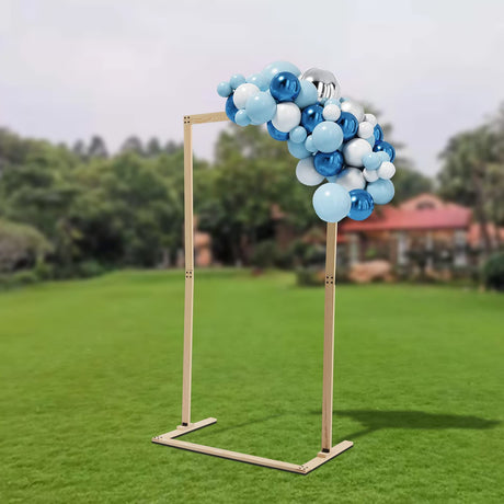 AKaSping Wooden Wedding Arch 3.8 * 7.0FT Square Rustic Wood Arch Wedding Backdrop Stand Wood Background Bracket Frame for Garden Ceremony Parties Lawn Decor AKaSping