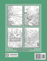Nature scenes coloring book WoodArtSupply