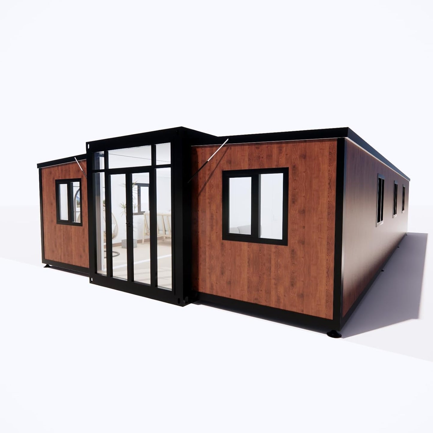 Tiny House to Live in,30FT Prefab House with 3 Bedroom,1 Bathroom,1 Kitchen and Living Room,Portable Prefabricated Tiny Home for Adults Living, Foldable Container House prefabricated(Oak) - WoodArtSupply