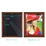 RPJC 8x10 Inch Picture Frame Made of Solid Wood High Definition Glass for Table Top Display and Wall Mounting Photo Frame Brown RPJC