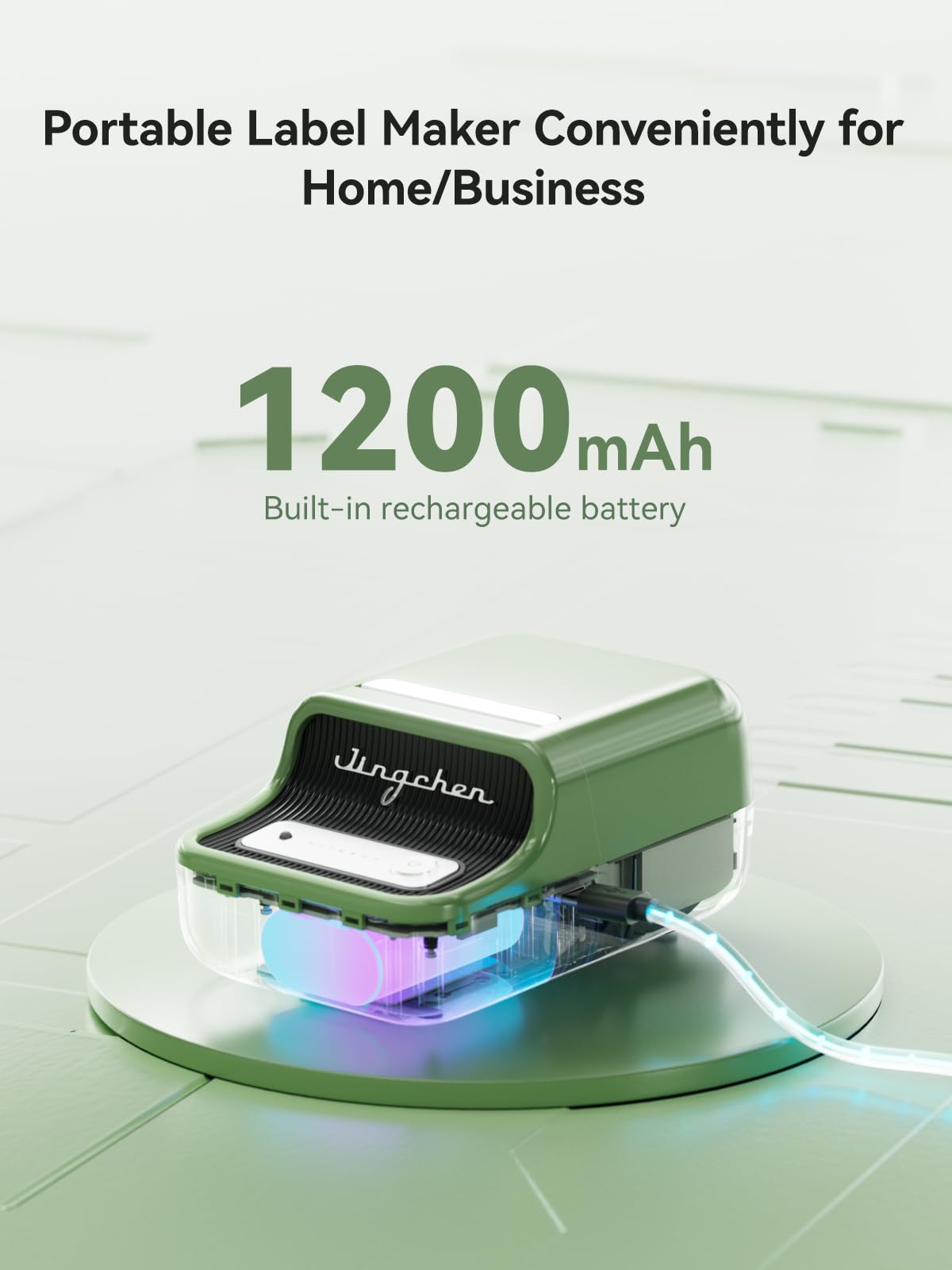 NIIMBOT B21 Label Maker Machine with Tape, Bluetooth Label Printer, 2 Inch Portable Thermal Sticker Printer, Good Idea for Home,Organization, Office, Business, Sticker Maker for Phones & PC, Green NIIMBOT