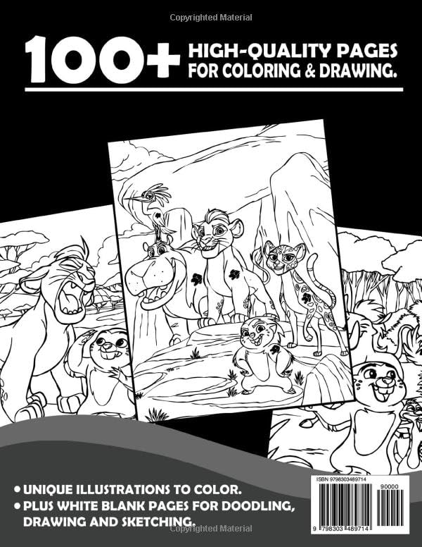 li-on guard’s coloring book: 50 JUMBO Coloring Pages for Boys Girls Kids Age 4-8 8-12 Teens & Adults Majosta