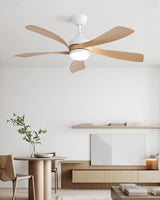 52 inch Ceiling Fans with Lights,Modern,Low Profile,Remote Control,3 Downrods,5 Blades,3-Color LED Light,Quiet Reversible DC Motor for Living Room,Bedroom,Patios CACI Mall