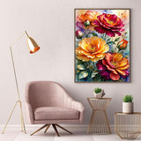 Ekuxom Flower Diamond Art Kits for Adults, Diamond Art Painting Kits Flowers, 5D Full Drill Diamond Painting Flowers Diamond Art for Home Wall Decor 12x16inch Ekuxom