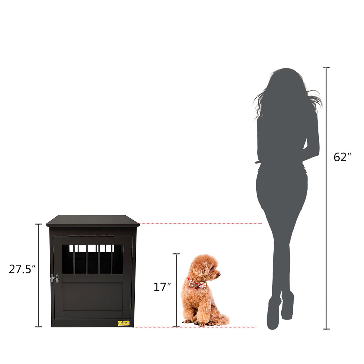 COZIVVOVV Wood Dog Crate Furniture,Wooden Indoor Dog Kennel Furniture, Aesthetic Furniture Style Dog Crate Table for Medium Dogs, Modern Small Dog Kennel end Table, Brown cozivvovv