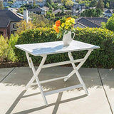 Christopher Knight Home Positano Outdoor Acacia Wood Foldable Dining Table, Pu/ White Christopher Knight Home