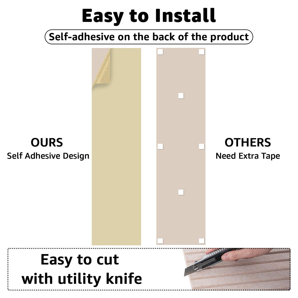 Art3dwallpanels 10 Pack Acoustic Panels, 48" X 12" X 0.35" Soundproof Wall Panels, Self Adhesive High Density Sound Absorbing Acoustic Treatment for Recording Studio, Office, Camel Art3dwallpanels