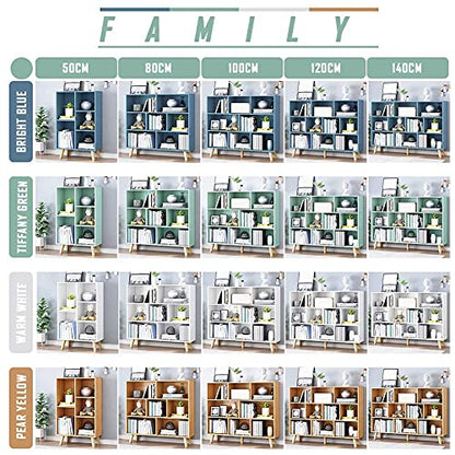 IOTXY Tiffany Green 3-Tier Wooden Bookcase with Open Shelves and Legs - WoodArtSupply