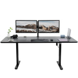 VIVO Electric Height Adjustable 71 x 30 inch Stand Up Desk, Active Workstation with Black Table Top, Black Frame, 2 Button Controller, DESK-KIT-0B7B VIVO