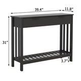 TaoHFE Modern Black Entryway Table with Drawer – Versatile Narrow Console Table for Living Room and Hallway Storage TaoHFE