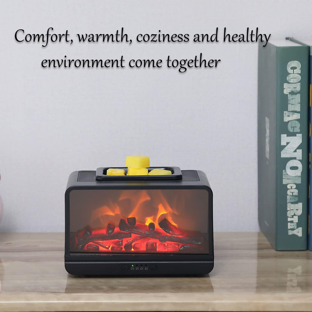 MeplLivs Static Flame Fireplace Electric Wax Melt Warmer PTC Heating Plate Monochromatic Wax Burner Fragrance Wax Warmer for Home Office Gifts & Decor£¨Black£© MeplLivs