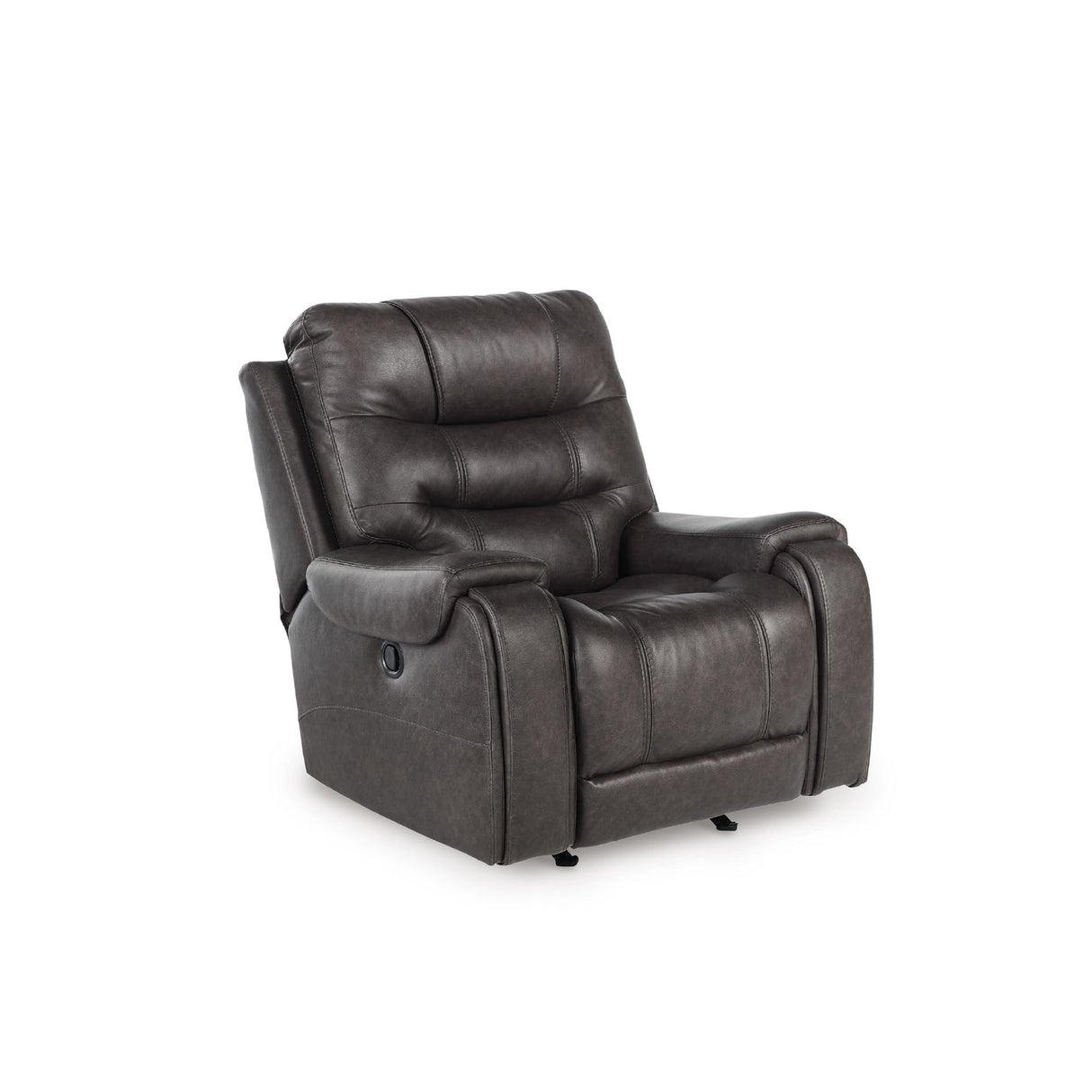Signature Design by Ashley Trumble Modern Faux Leather Manual Rocker Recliner with Track Arms, Gray Signature Design by Ashley