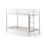 Grain & Grove Bear Twin Over Twin Bunk Bed, Sturdy Bunk Bed Frame for Kids, Plywood Bunk with Ladder, Guardrail, and Slats, No Box Spring Required, Brushed White Grain & Grove