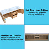 Dornberg 72" Floating Bathroom Vanity with Sink, Natural Oak Wall Mounted Bathroom Vanity with Integrated Double Sinks Combo, Single Sink Bath Vanity Set, Full Assembled Dornberg