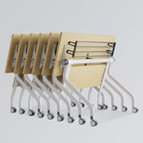 6pcs Folding Conference Room Table, 4.6 FT Mobile Conference Room Table Classroom Tables with Wheels Folding Training Table for Office Classroom Meeting Training (6PCS 55" L) robwibw