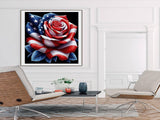 GXGLLPZBY 5D Diamond Painting Kits for Beginners, DIY America Flag Rose Diamond Art Kits for Adult, Full Round Diamond Dot Gem Art Kits, Home Wall Decoration 13.8x13.8 Inches GXGLLPZBY