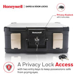 Honeywell Safes & Door Locks LHLP1103G 30 Minute Fire Safe Waterproof Safe Box Chest with Carry Handle, Medium, 1103, Black, 7.3 litre Honeywell Safes & Door Locks