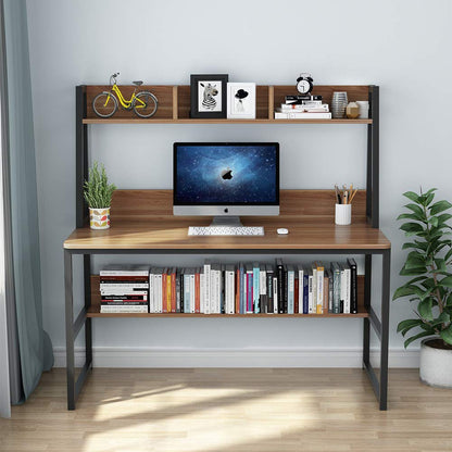 Tribesigns 47-Inch Computer Desk with Hutch and Bookshelf - Space-Saving Home Office Solution - WoodArtSupply