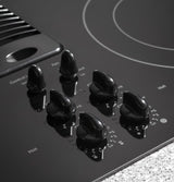 GE PP9830DJBB Profile Series Electric Cooktop with 4 Burners and 3-Speed Downdraft Exhaust System, 30", Black GE