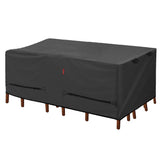 Porch Shield Patio Table Cover - Waterproof Outdoor Dining Table and Chairs Furniture Set Cover Rectangular - 125 x 73 inch, Black Porch Shield