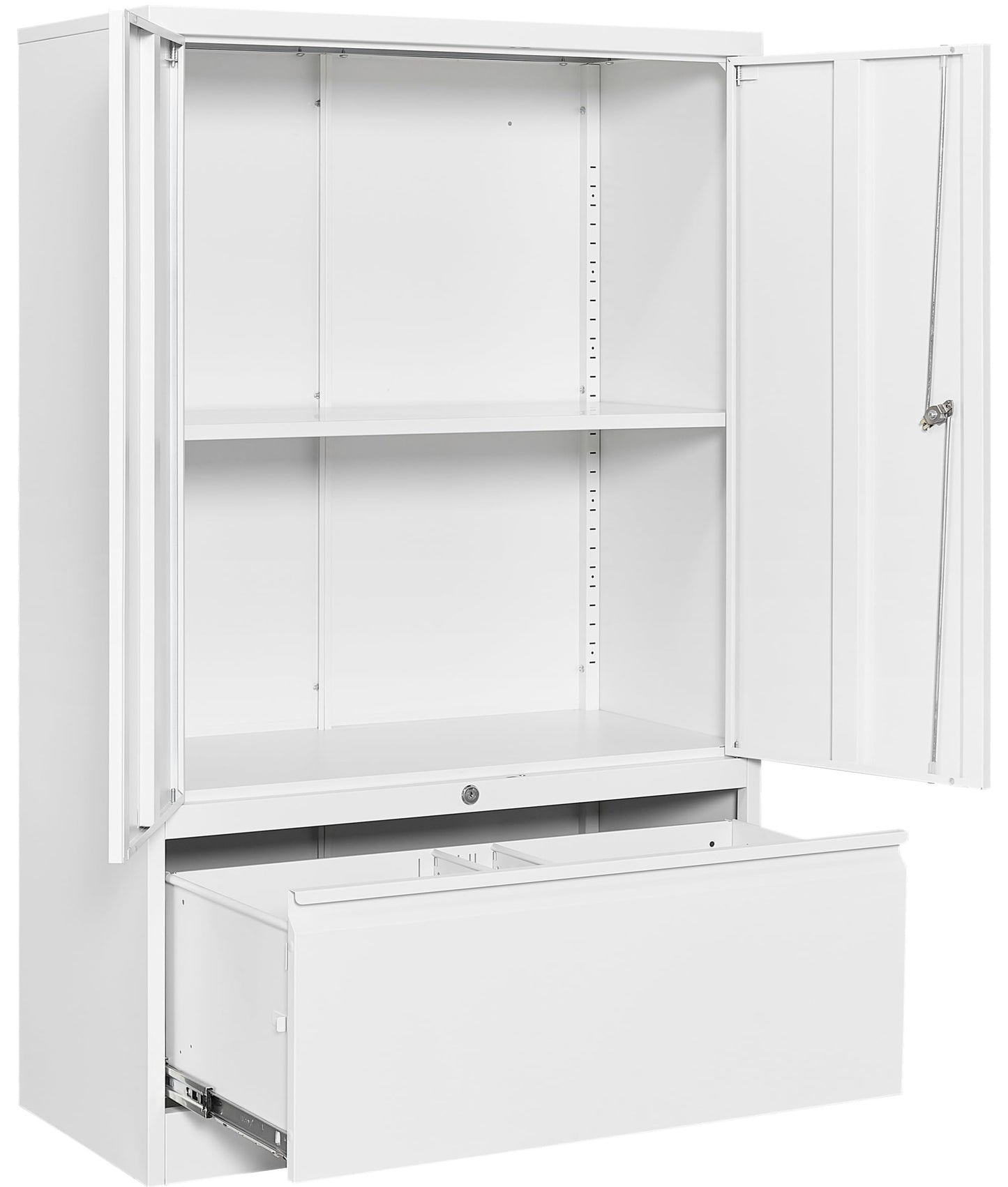 SISESOL Metal Storage Cabinet with Drawer,White File Cabinets, Locking Steel Storage Cabinet with Doors and Shelves for Home,Office,Warehouse,Garage,School,Fit A4/Letter/Legal File (1 Drawer) - WoodArtSupply