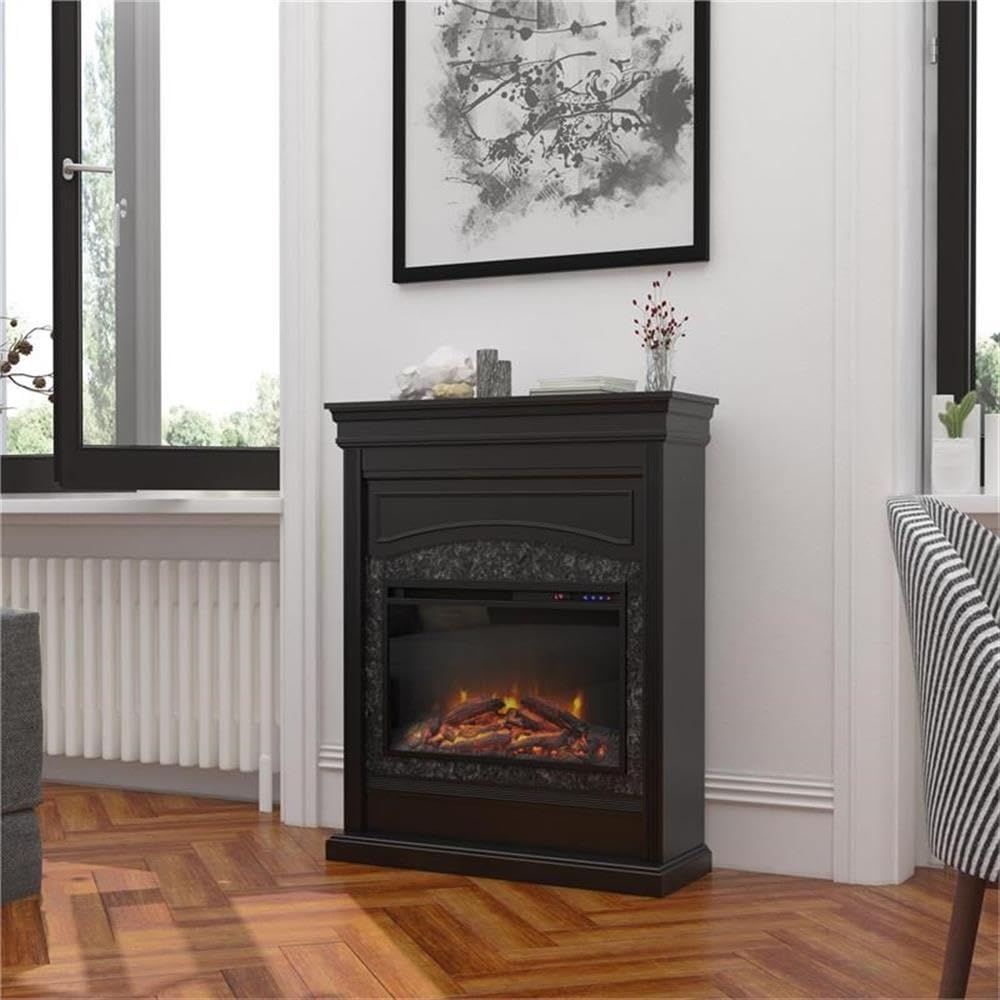 Ameriwood Home Lamont Electric Fireplace, Black Ameriwood Home