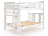 Bedz King Bunk Beds Full over Full Mission Style with End Ladder, White Bedz King