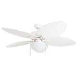 Honeywell Ceiling Fans Inland Breeze, 52 Inch Tropical Indoor Outdoor Ceiling Fan with Light, Pull Chain, Three Mount Options, Weather Resistant Blades - 50511-01 (White) Honeywell Ceiling Fans