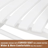 MUPATER Outdoor Rocking Chair Set 3-Piece Patio Wooden Rocker Bistro Set with Foldable Table and Curved Seat, White MUPATER