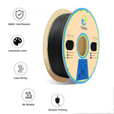 YOUSU Polypropylene PP Filament, 1.75mm 3D Printer Filament for 3D Printing, 1kg(2.2lbs) 5pcs Build Sheet Included, Semi-Flexible Ultra Tough Filament, Black Yousu