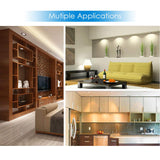 Under Cabinet Lighting Dimmable LED Puck Lights,Recessed Mount,12V Low Volt,60mm Cutout Haolgen Bulb Replace,Small Puck Light Plug in for Curio,Book Case,Display Shelf,6000k Cold White,6pcs LAMPAOUS