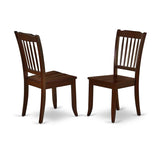 East West Furniture DAC-MAH-W Danbury Dining Room Chairs - Slat Back Solid Wood Seat Chairs, Set of 2, Mahogany East West Furniture